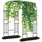 ShangQuan WuLiu Outdoor Garden Arch Trellis, Green Steel